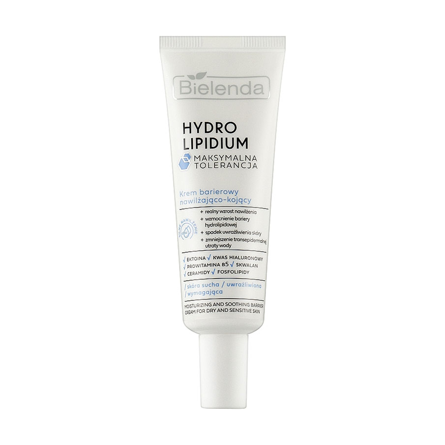 Зволожувальний та заспокійливий бар'єрний крем для обличчя Bielenda Hydro Lipidium Barrier Cream, 50 мл